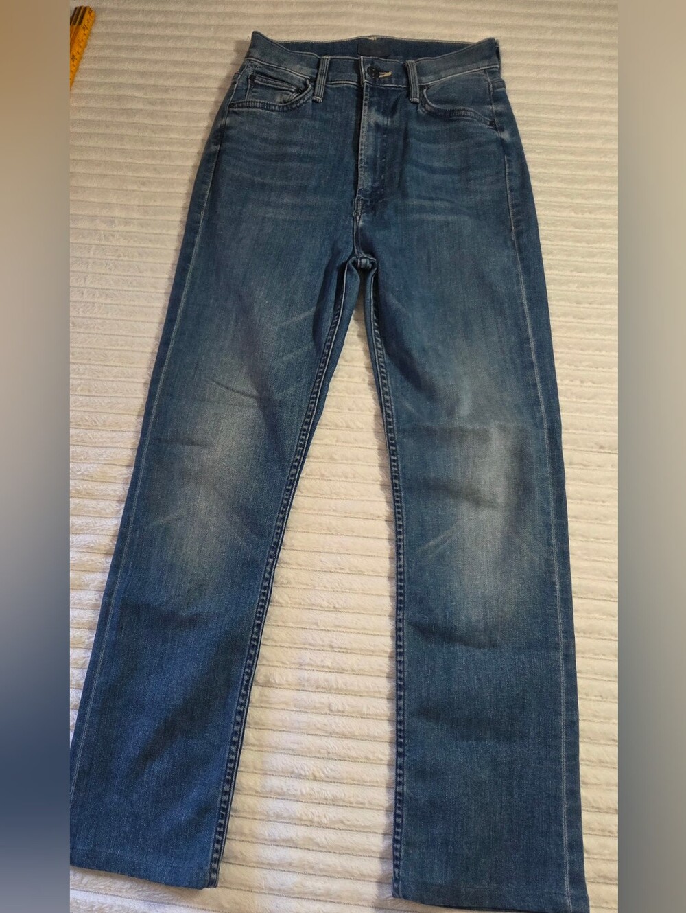 MOTHER High Waisted Rider Skimp Jeans Size 25 Sorry I’m Staring Straight Leg